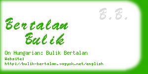 bertalan bulik business card